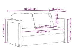 Sofá cama de suelo 2 en 1 cuero sintético crema 112x174x55 cm