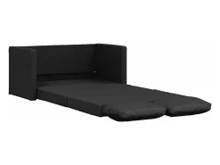 Sofá cama de suelo 2 en 1 cuero sintético negro 112x174x55 cm