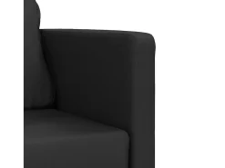 Sofá cama de suelo 2 en 1 cuero sintético negro 112x174x55 cm