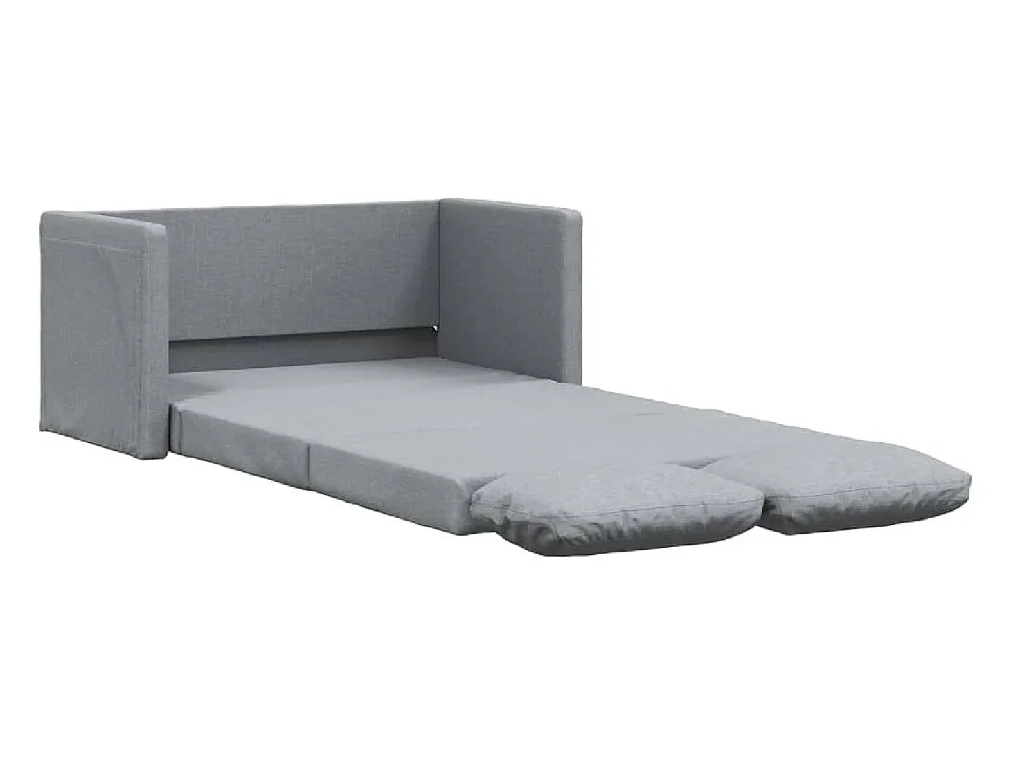 Sofá cama de suelo 2 en 1 tela gris claro 112x174x55 cm