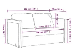 Sofá cama de suelo 2 en 1 tela gris claro 112x174x55 cm