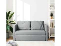 Sofá cama de suelo 2 en 1 tela gris claro 112x174x55 cm