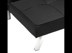 Sofá cama de tejido 2 plazas diseño moderno Gemma clic-clac - Negro