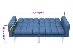 Sofá cama de tela azul