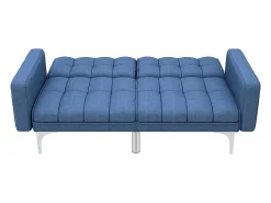 Sofá cama de tela azul