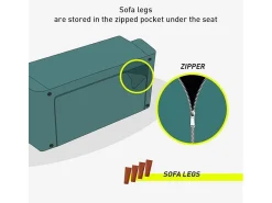 Sofá cama de tela con puerto USB y patas de metal design Astralis - Gris