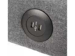 Sofá cama de tela con puerto USB y patas de metal design Astralis - Gris