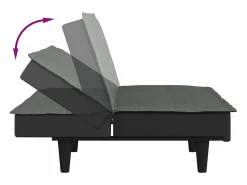 Sofá cama de tela gris oscuro