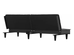 Sofá cama de tela gris oscuro