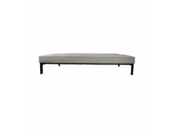 Sofá cama de 36-90x189x85-117 cm de 3 plazas tapizado en poliéster en color gris Louis
