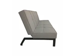 Sofá cama de 36-90x189x85-117 cm de 3 plazas tapizado en poliéster en color gris Louis