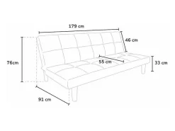 Sofá Cama Diseño En Tejido 2 Plazas para casa y oficina Giada - Gris claro