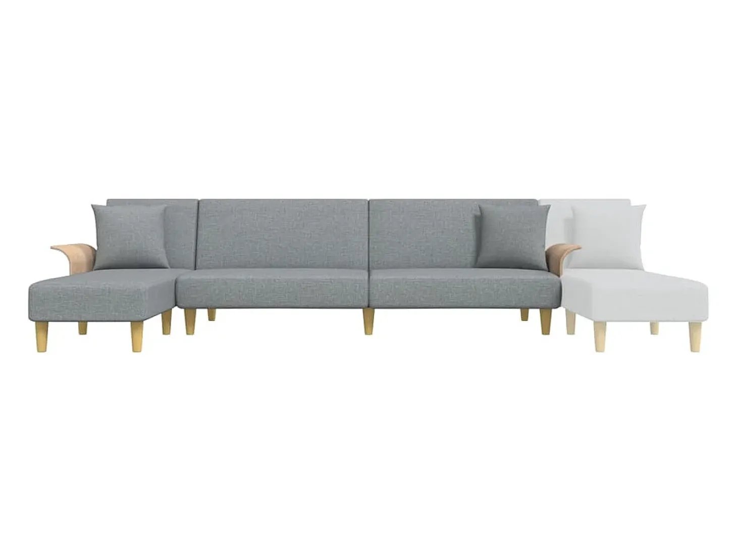 Sofá cama en forma de L tela gris claro 279x140x70 cm