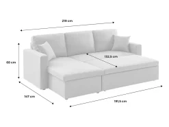 Sofá cama esquinero reversible de 3 plaza negro