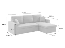 Sofá cama esquinero reversible de 3 plaza negro