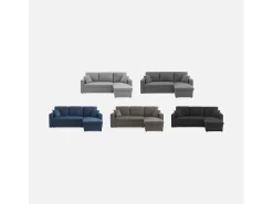 Sofá cama esquinero reversible de 3 plaza negro
