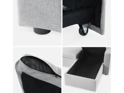 Sofá cama esquinero reversible de 3 plaza gris claro