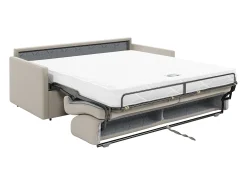 Sofá cama exprés de 2 plazas de tela color gris CALIFE