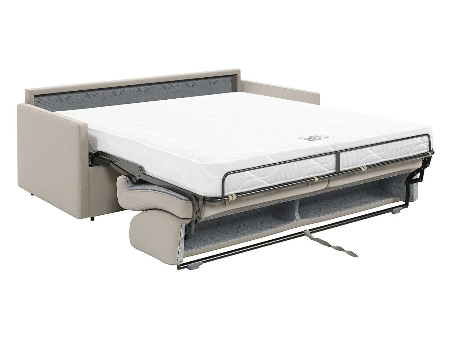 Sofá cama exprés de 2 plazas de tela color gris CALIFE
