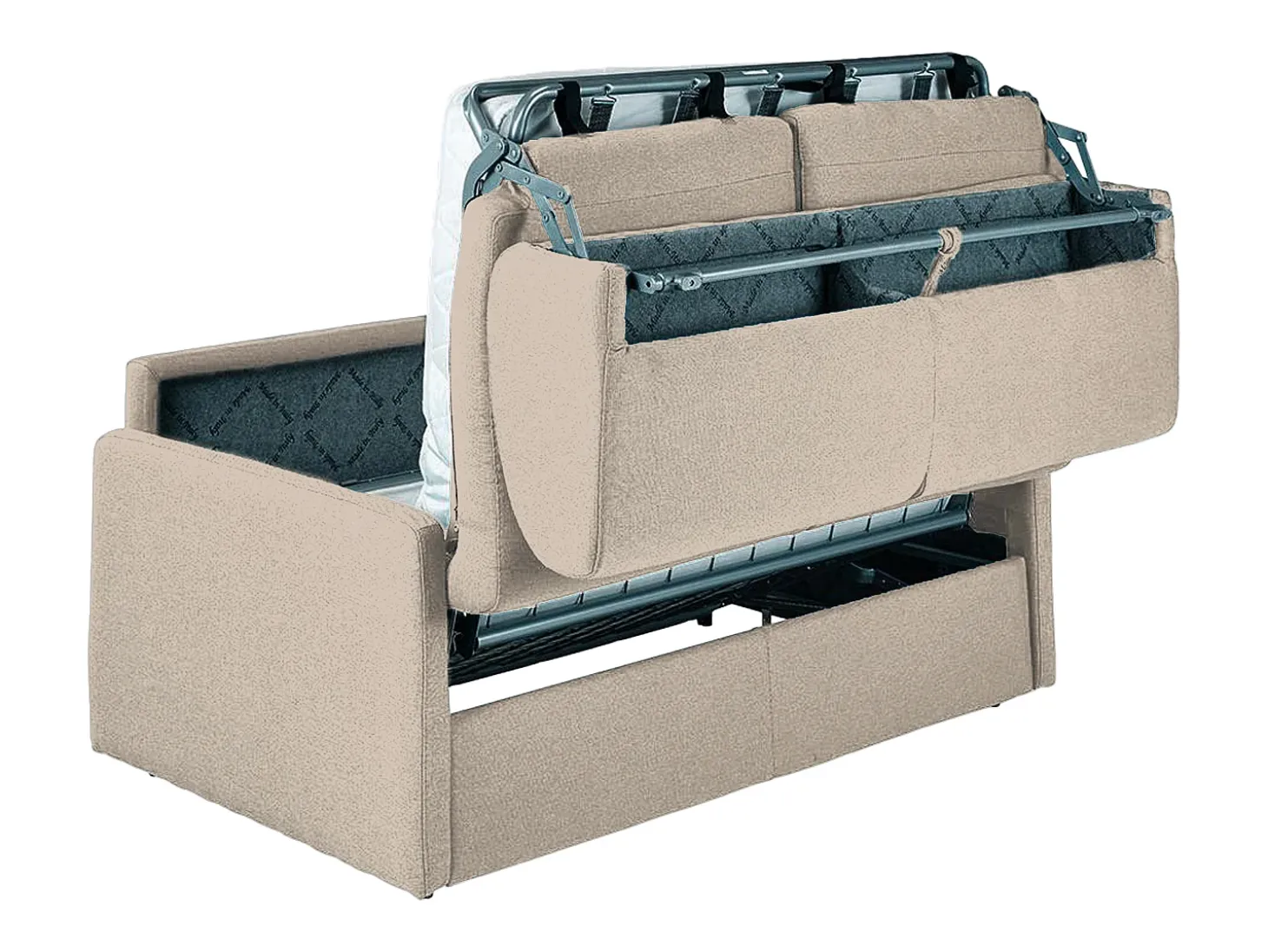 Sofá cama exprés de 2 plazas de tela color gris CALIFE