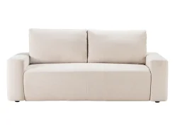 Sofá cama exprés de 3 plazas en tela texturizada beige 160 cm colchón 13 cm DAVISO