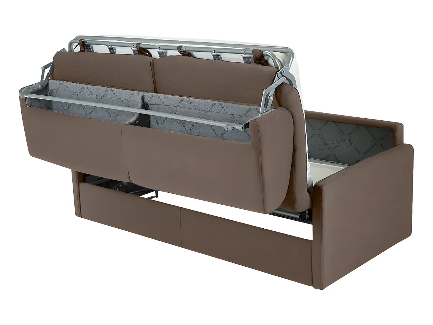 Sofá cama exprés de 4 plazas de tela color gris CALIFE