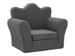 Sofá cama infantil felpa suave gris antracita ES218927
