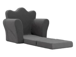 Sofá cama infantil felpa suave gris antracita ES218927