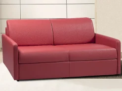 Sofá cama italiano 4p 18 cm piel sintética Topo CALIFE