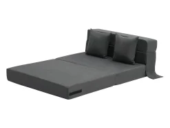 Sofá Cama Moderno SucceBuy,Sofá Cama Plegable 3 en 1 con 2 Almohadas, Gris Oscuro, Tamaño Individual