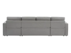 Sofá cama panorámico de 4 plazas en tela gris claro