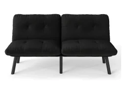 Sofá cama plegable, 2 plazas, con función de cama, negro