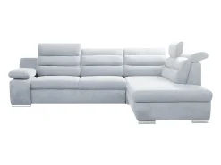 Sofá cama rinconera de tela gris ángulo derecho PYLOS