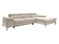 Sofá cama rinconera derecha de terciopelo beige diseño SEPINA de Pascal Morabito