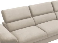 Sofá cama rinconera derecha de terciopelo beige diseño SEPINA de Pascal Morabito