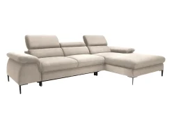 Sofá cama rinconera derecha de terciopelo beige diseño SEPINA de Pascal Morabito