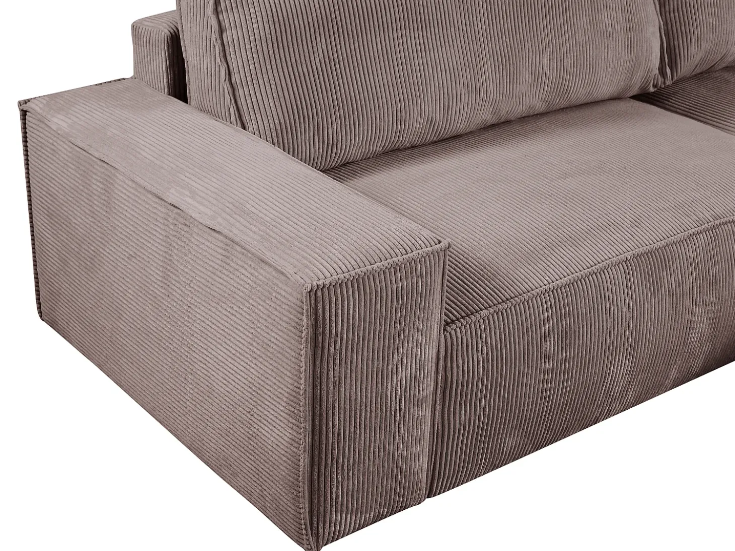 Sofá cama rinconera derecha de pana malva - AMELIA