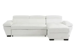 Sofá cama rinconera derecha bimateria piel JONOVA - Blanco