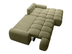 Sofá cama rinconera derecha en chenilla beige FARNETA