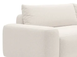Sofá cama rinconera derecha en tela texturizada color crema DAVISO