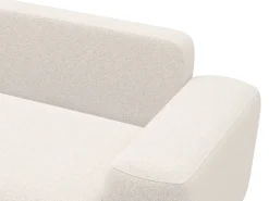 Sofá cama rinconera izquierda en tela texturizada color crema DAVISO