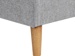 Sofá cama rinconera reversible de tela gris claro con arcón KORI