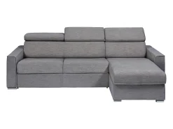 Sofá cama rinconera reversible con apertura italiana de tela beige Hasta 140cm de capacidad para dormir grosor 22 cm VIZIR