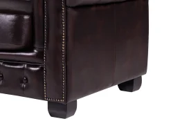 Sofá Chesterfield 100% piel color marrón BRENTON