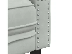 Sofá Chesterfield 2 plazas con cojines terciopelo gris claro
