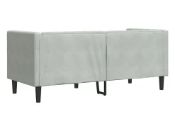 Sofá Chesterfield 2 plazas con cojines terciopelo gris claro