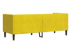Sofá Chesterfield 3 plazas con cojines terciopelo amarillo