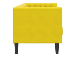 Sofá Chesterfield 3 plazas con cojines terciopelo amarillo