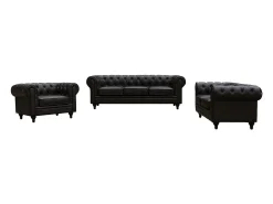 Sofá Chesterfield "Aliza" 3 plazas - Marron