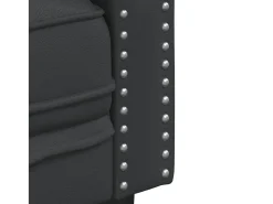 Sofá Chesterfield de 3 plazas cuero artificial negro